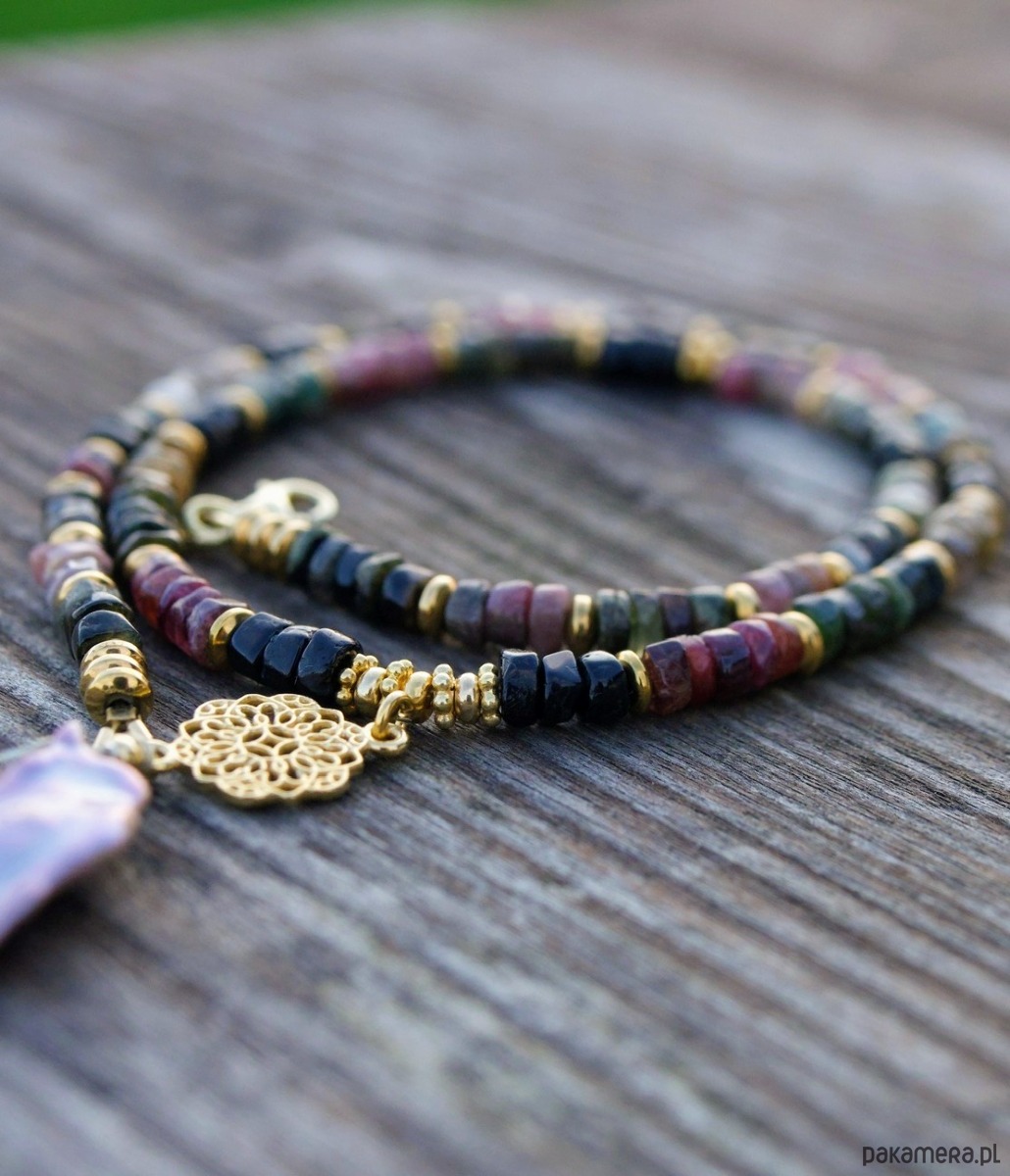 złote naszyjniki Naszyjnik z turmalinów 4