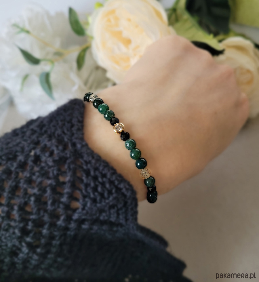 bransoletki z kamieni naturalnych OCHRONA i OBFITOŚĆ- delikatna bransoletka z Turmalinem i Cytrynem 1