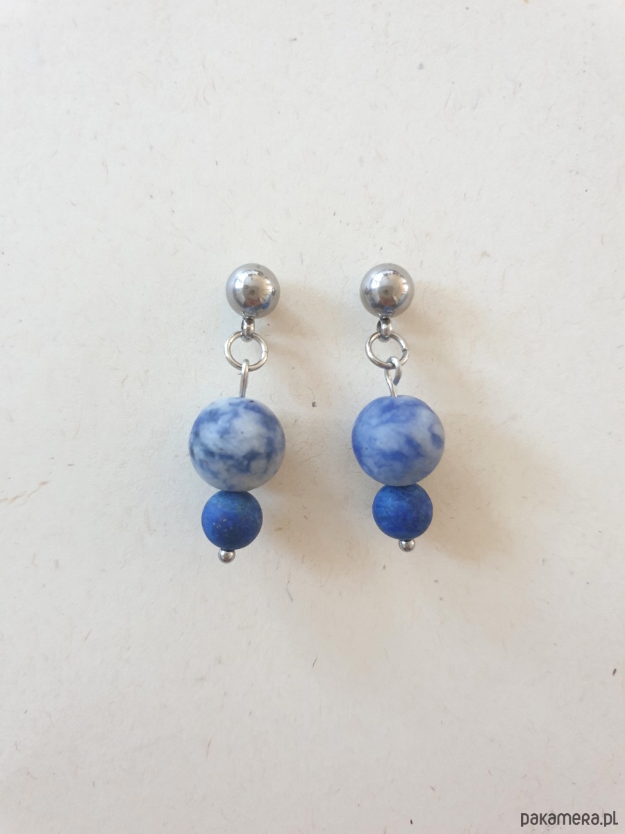 kolczyki z kamieniami Kolczyki FANABERIA lapis lazuli, jaspis niebieski 2
