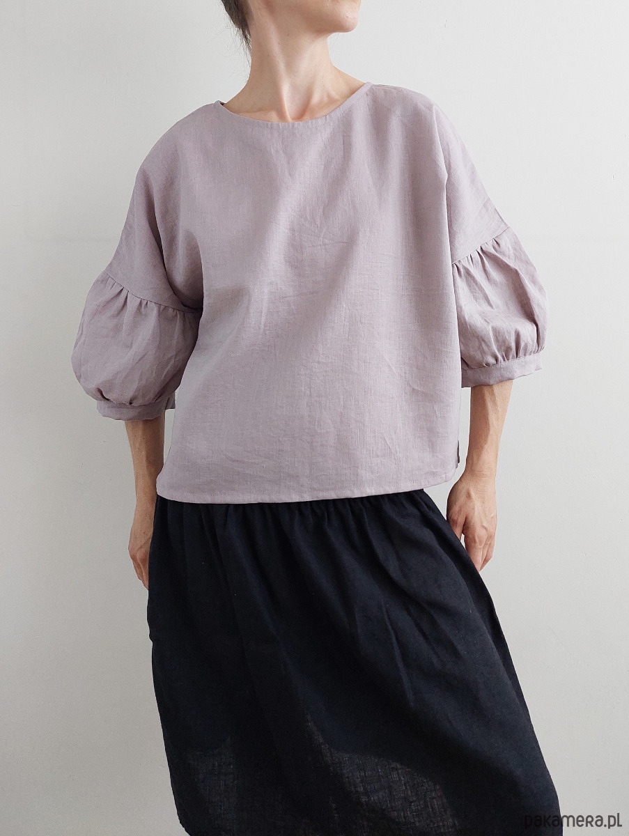 bluzki - inne Bluzka "COSMOS" 100% len, old rose 2