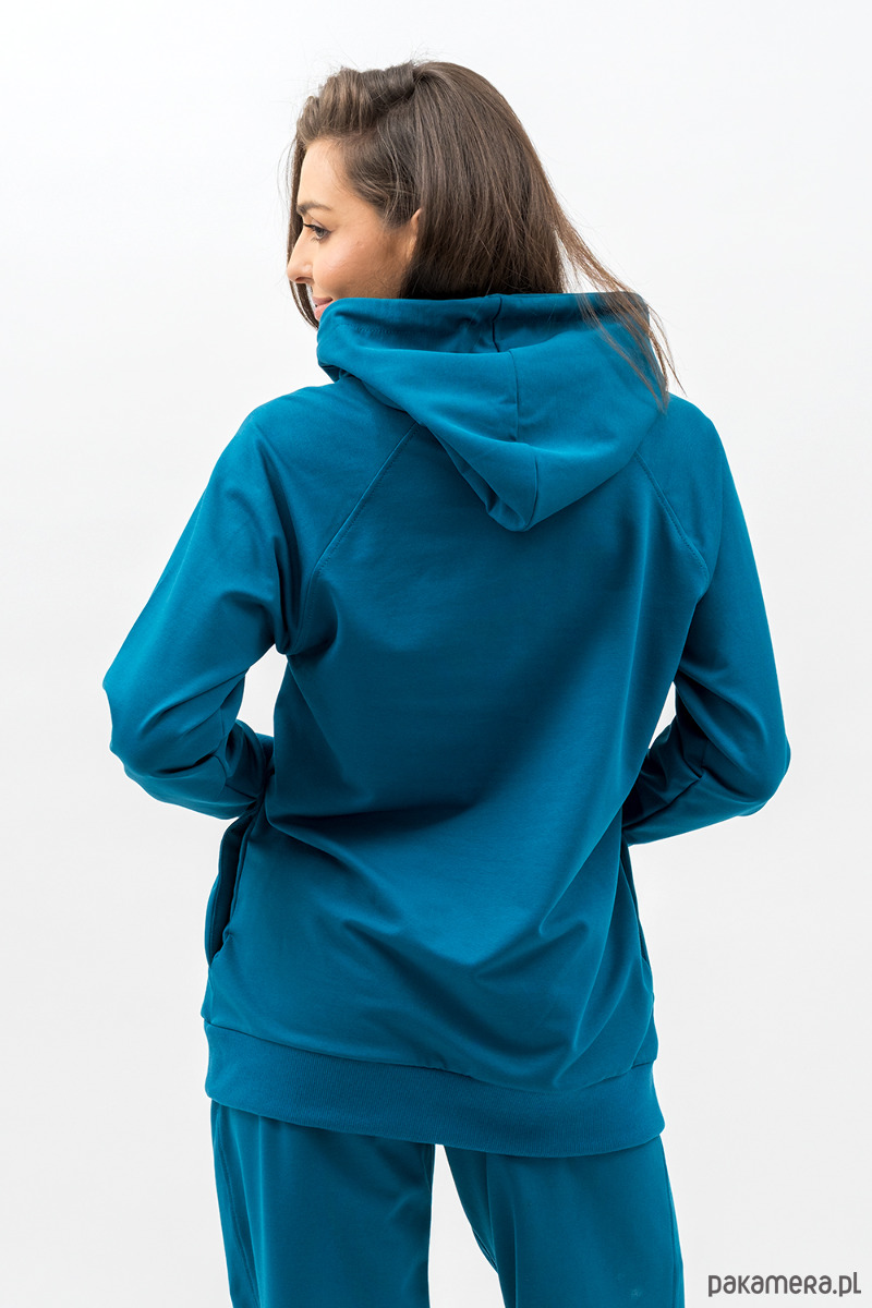 bluza z kapturem damska Bluza z kapturem  ,,SEHER" petrol 2