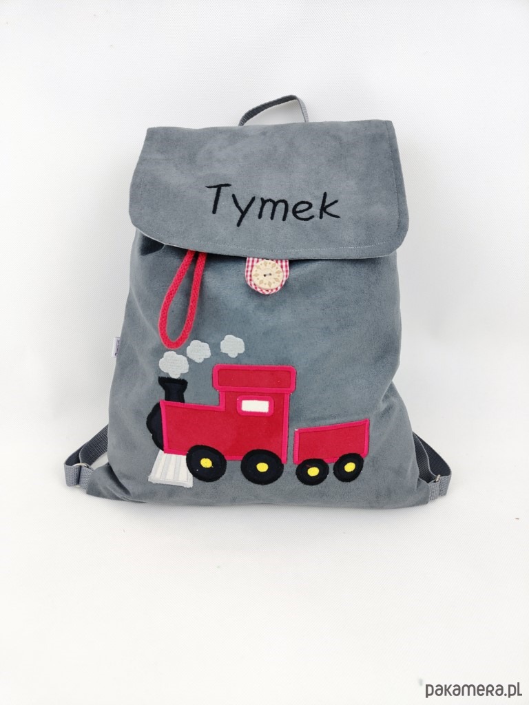 torebki, worki i plecaki dziecięce Personalizowany plecak przedszkolaka, plecak z lokomotywą, plecak z imieniem 3