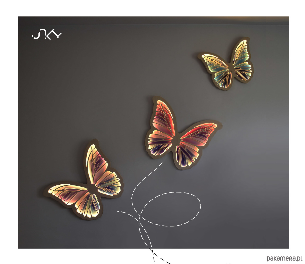 dekoracje świetlne Lampka UNKY Motyl lazurowy 3