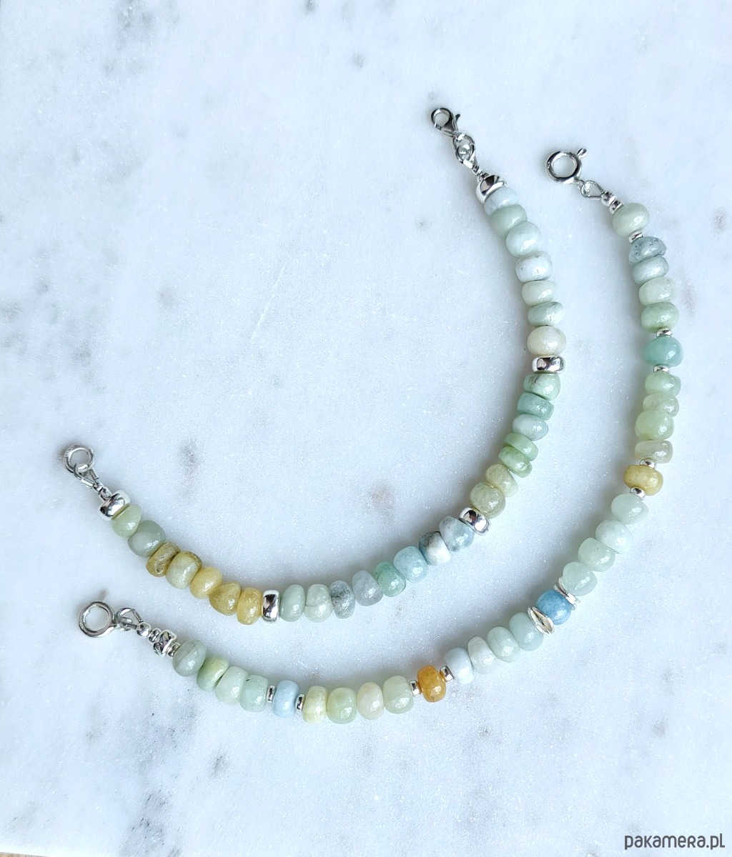 bransoletki srebrne Bransoletka srebrna z akwamarynów Quadro 1