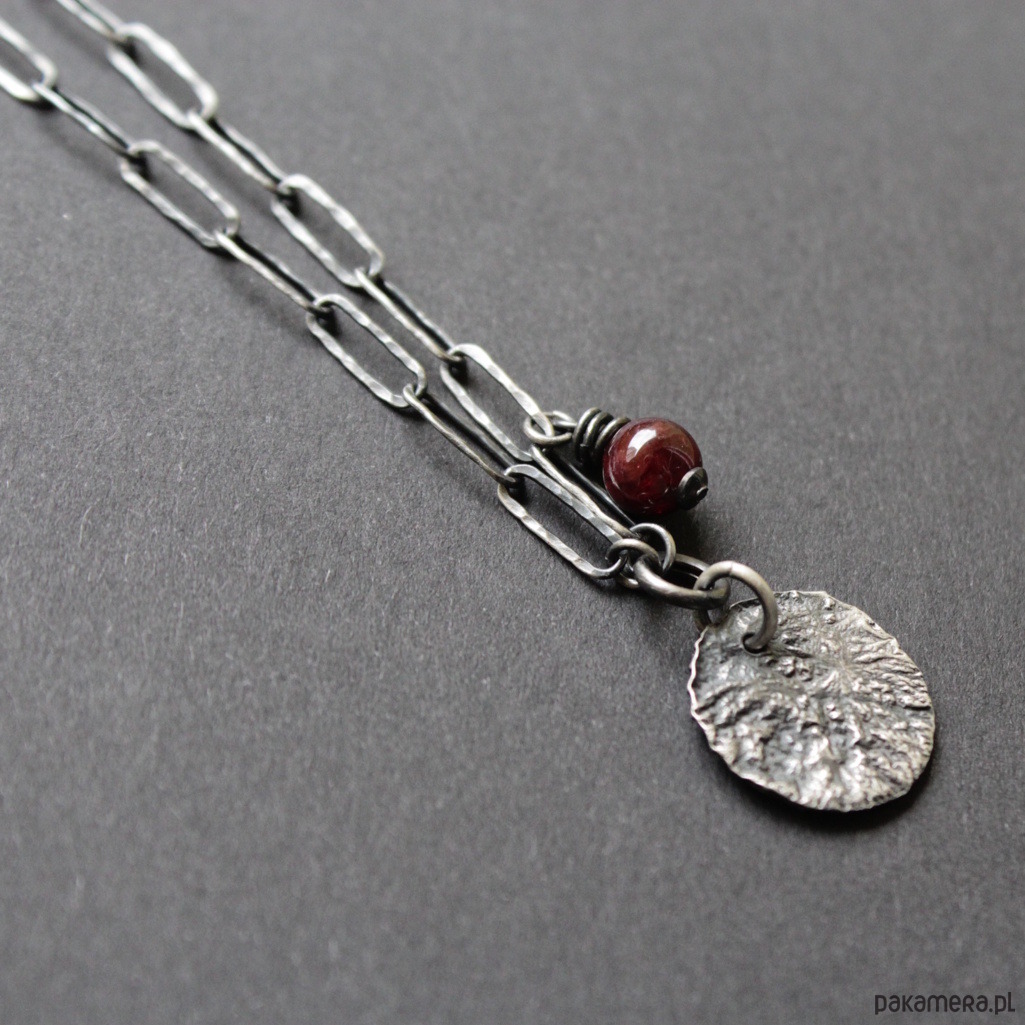 korale Naszyjnik na surowo z Granatem 2