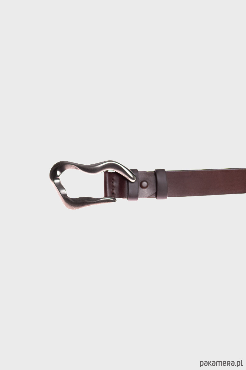 paski damskie Pasek FLOWING patinated silver brown leather 1