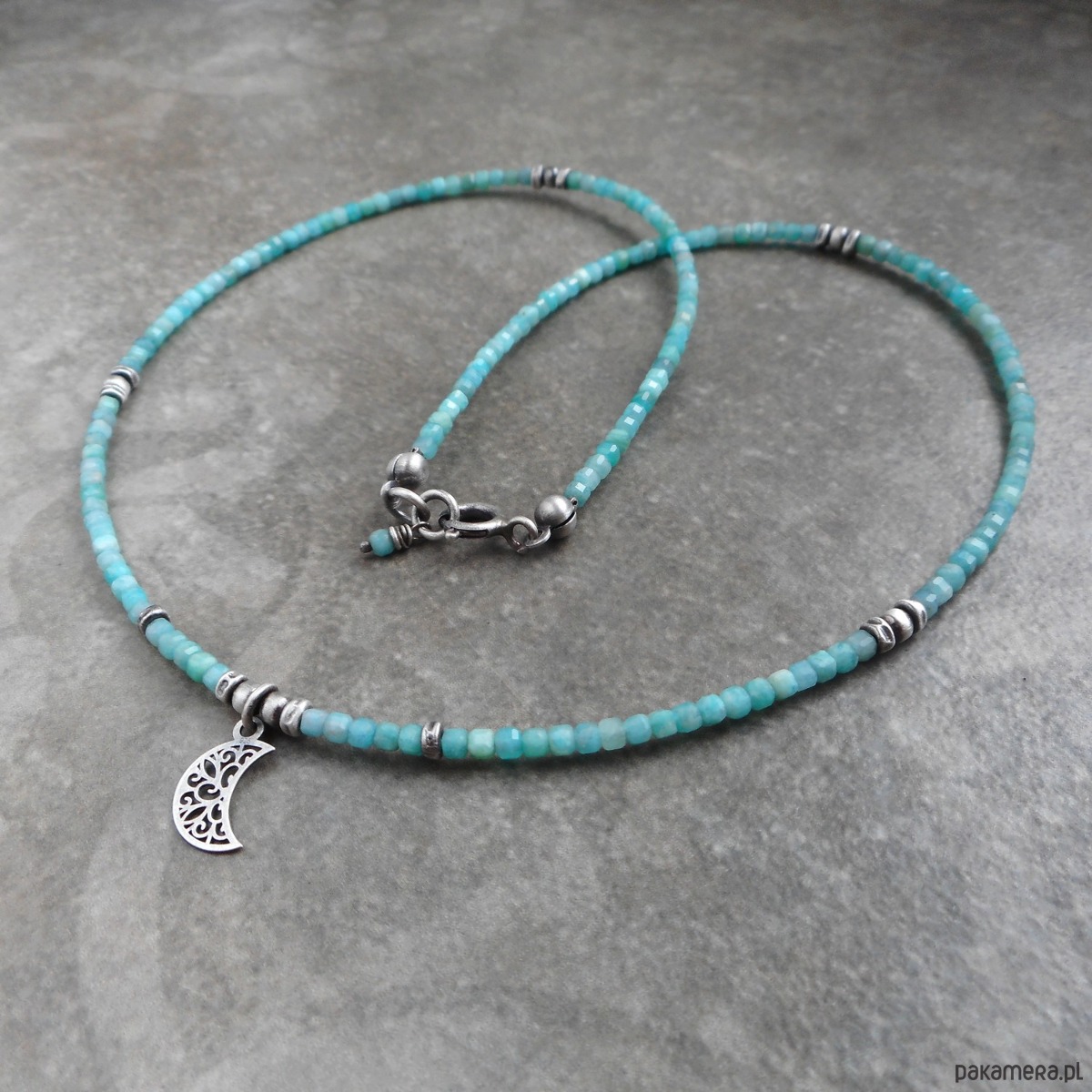złote naszyjniki Amazonity srebro 925 3