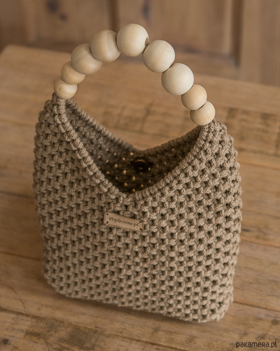 torebki do ręki Makramowa torebka Mini Bag  - wielbłądzia 1