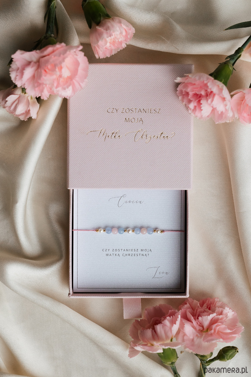 bransoletki na sznurku Bransoletka z dedykacją dla mamy chrzestnej 3