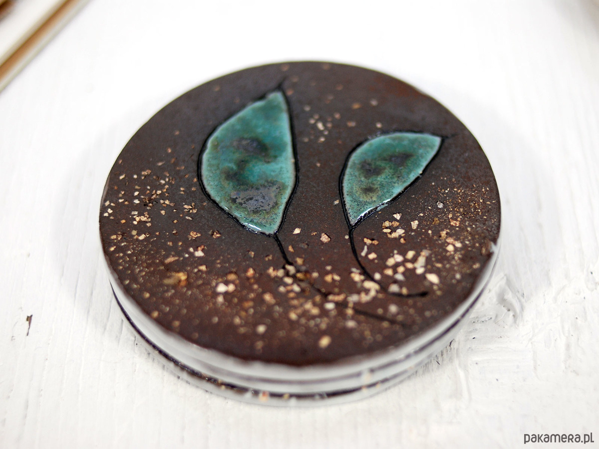 podkładki do kuchni Ceramiczne podkładki na stół z turkusowym liściem 4