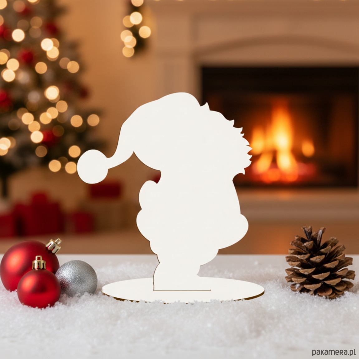 dekoracje świąteczne Święty Mikołaj Figurka Drewniana STOJĄCA na Stół Stroik Ozdoba dla Dzieci 1