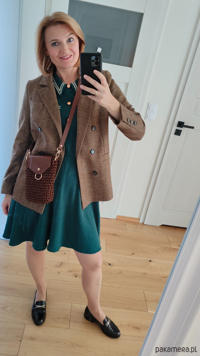 torebki mini Mini Bag Craftbags - czekoladowa z koniakową klapką 1