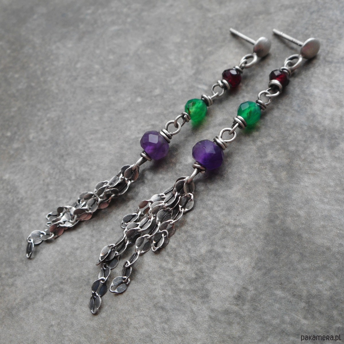 kolczyki srebrne Pędzelki srebro 925 4