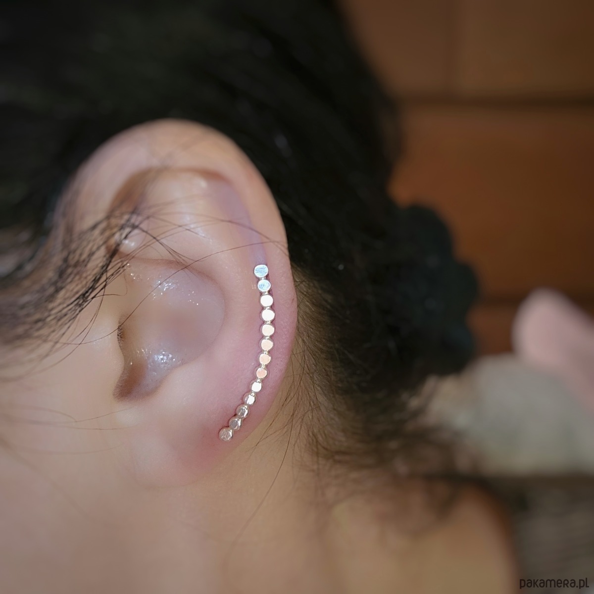 nausznice Nausznica pozłacana długa kolczyk wsuwka 2