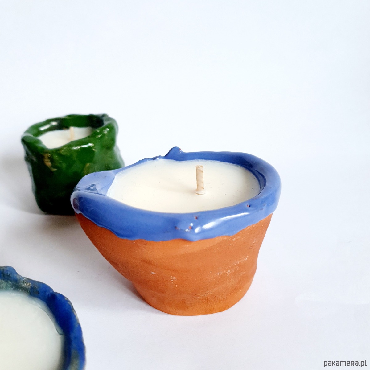 świeczniki i świece Zestaw świec sojowych w ręcznie robionej ceramice 2