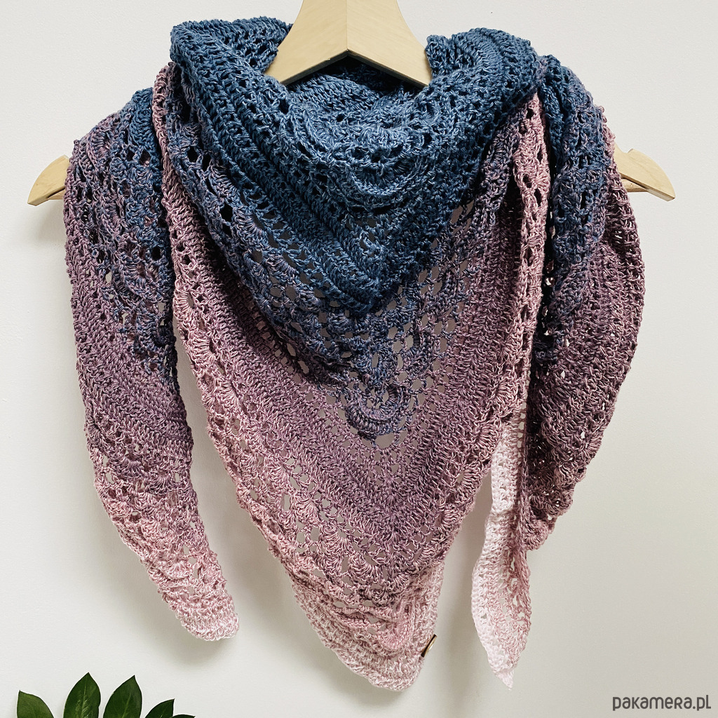 szale damskie Chusta szydełkowa Klaziena ombre handmade 4