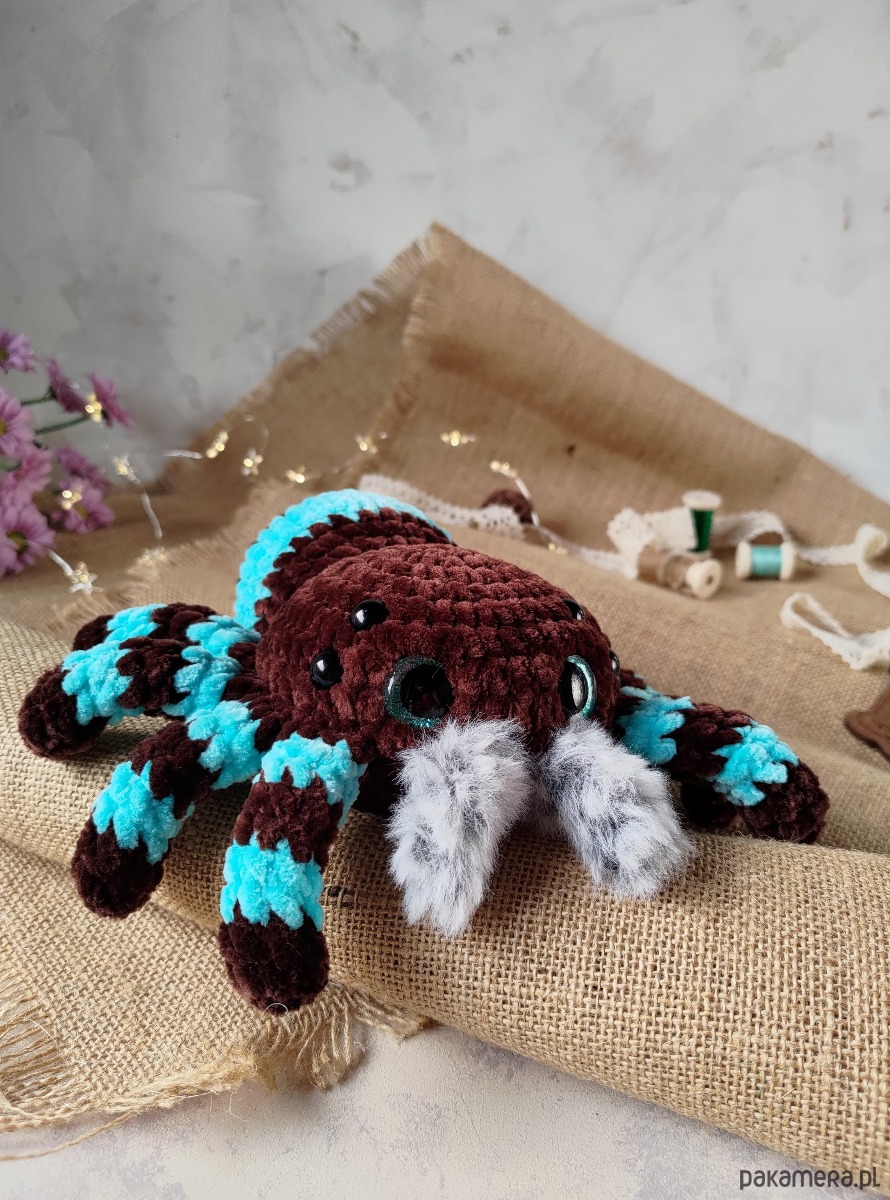 misie i maskotki Duży pajączek pluszowy, Przytulanka dla dziecka, Zabawka na prezent 6