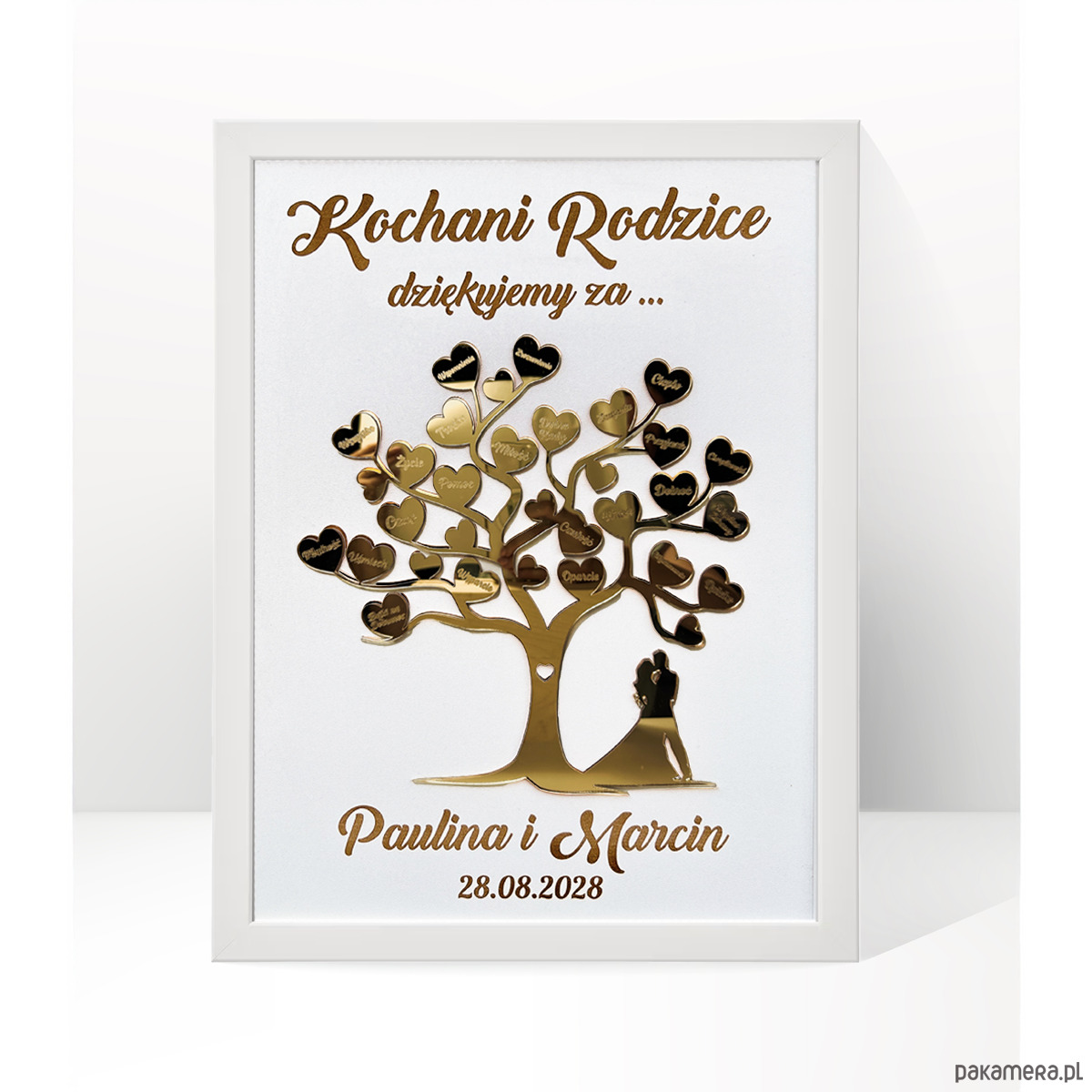 Ślub - inne Podziękowanie ślubne dla Rodziców Prezent ZŁOTE DRZEWKO 3D 1