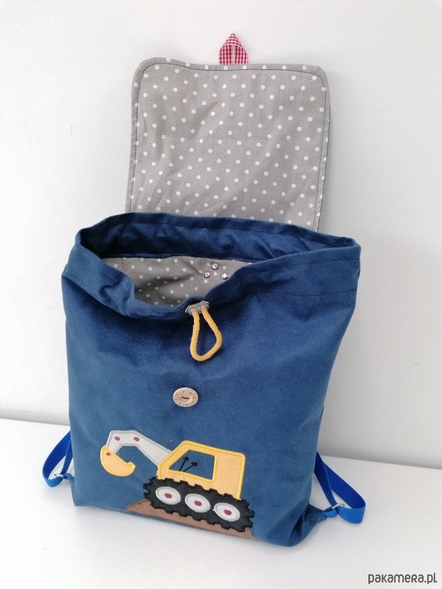torebki, worki i plecaki dziecięce Imienny prezent dla chłopca - plecak z koparką 2
