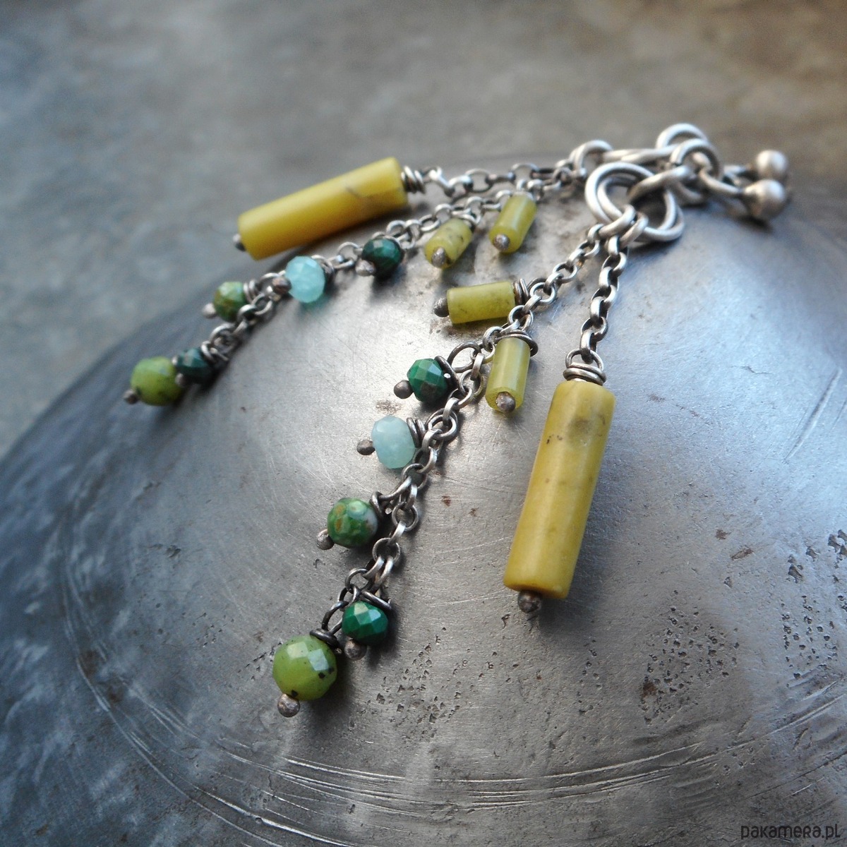 kolczyki srebrne Limonka z listkiem srebro 925 1