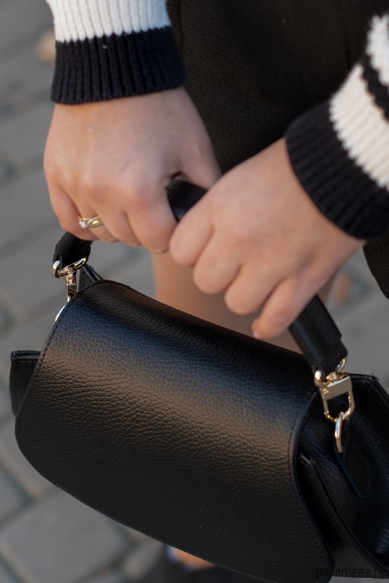 torby na ramię Torebka Skórzana ASTRID S czarny groszek GOLD 1