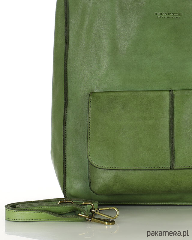 torby na ramię Torebka damska shopper A4 skóra naturalna - jasna zielona 3