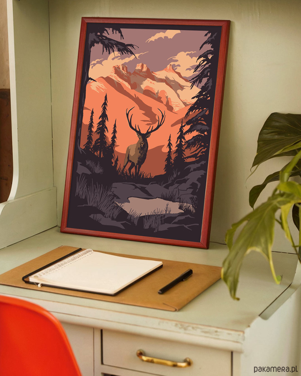 plakaty Plakat Jeleń kanadyjski / Góry i las 3