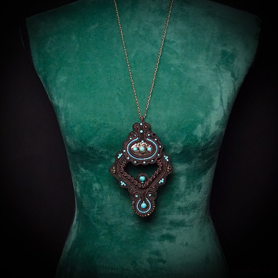 komplet biżuterii Brąz i turkus - sutaszowy komplet biżuterii 1