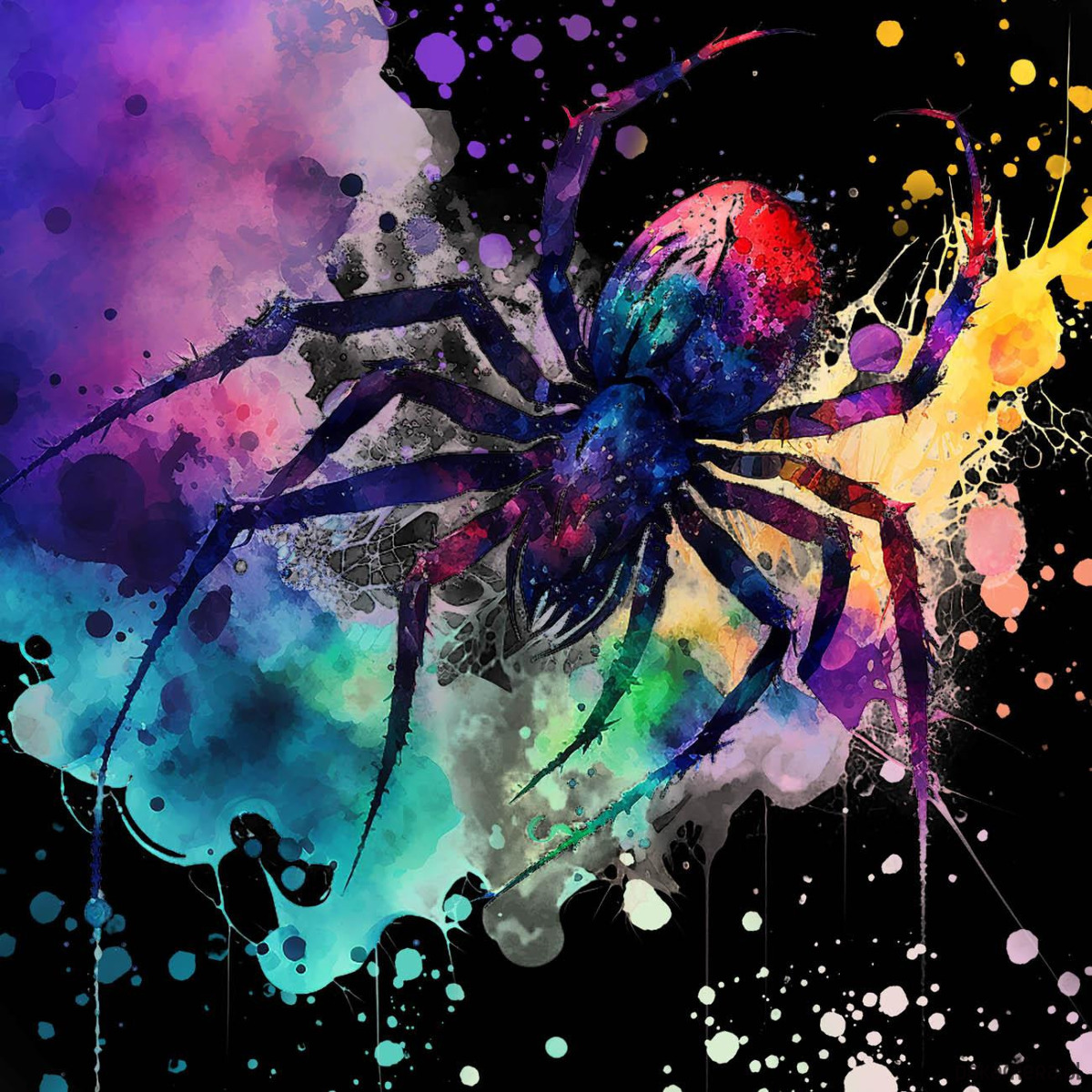 torby XXL Torba Shopper - WATERCOLOR SPIDER 1