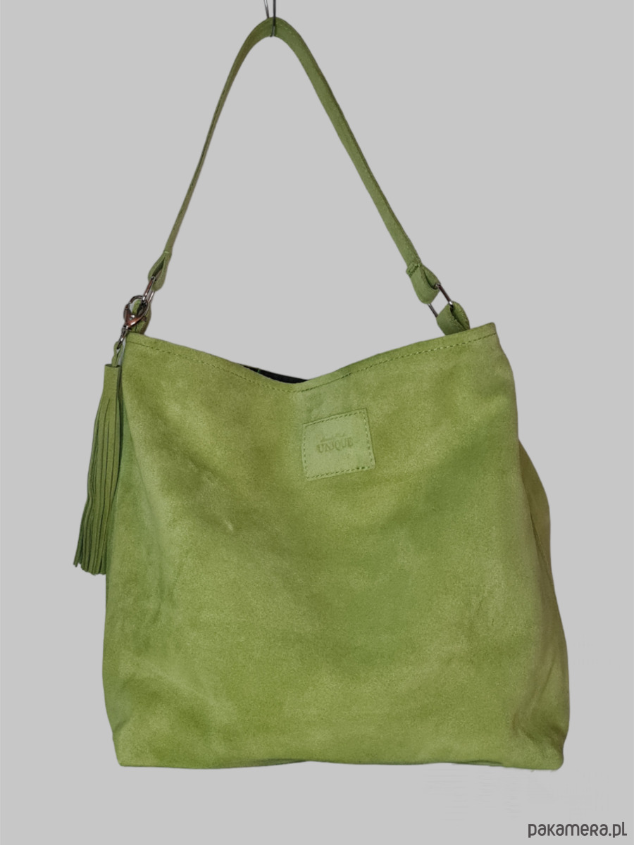 torby na ramię Zamszowa Shopper Bag, Boho. Duża torebka na ramię skóra zamszowa 1