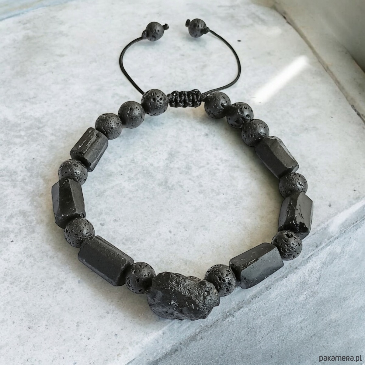 biżuteria męska Premium : METEORYT, turmalin, lawa : UNIKAT 1