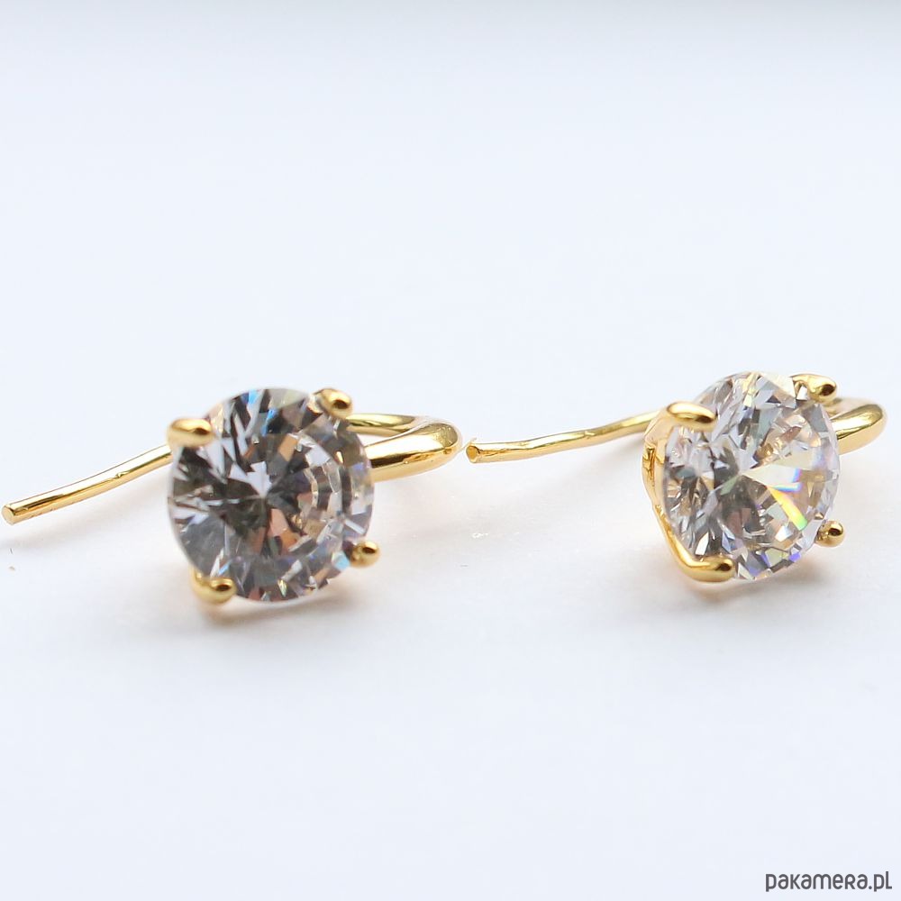 kolczyki pozłacane Kolczyki pozłacane Moissanit - eleganckie z brylantowym szlifem 3