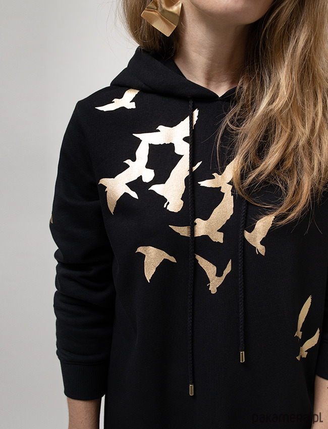 bluza bez kaptura damska Bluza SKY long black 5