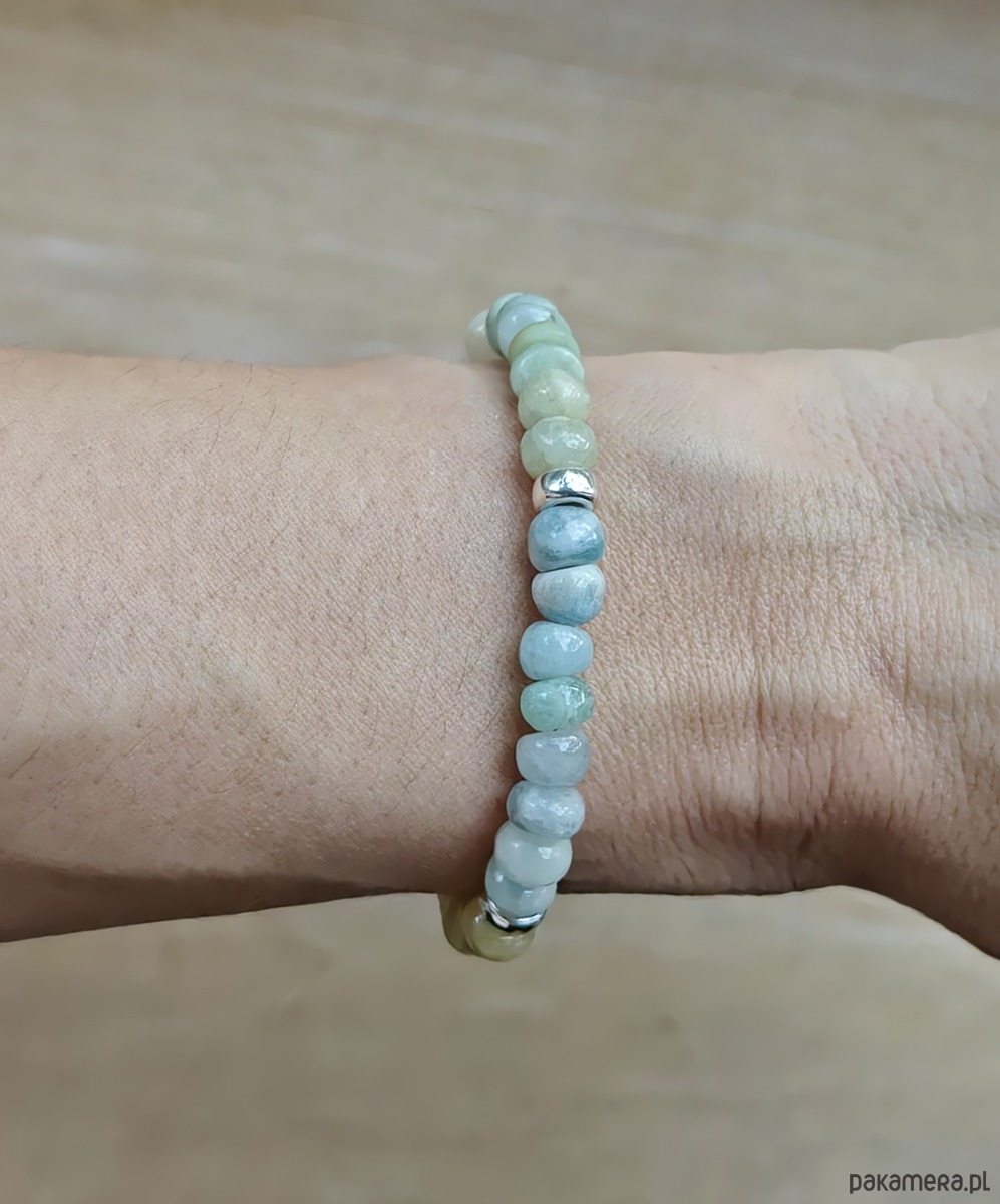 bransoletki srebrne Bransoletka srebrna z akwamarynów Quadro 2