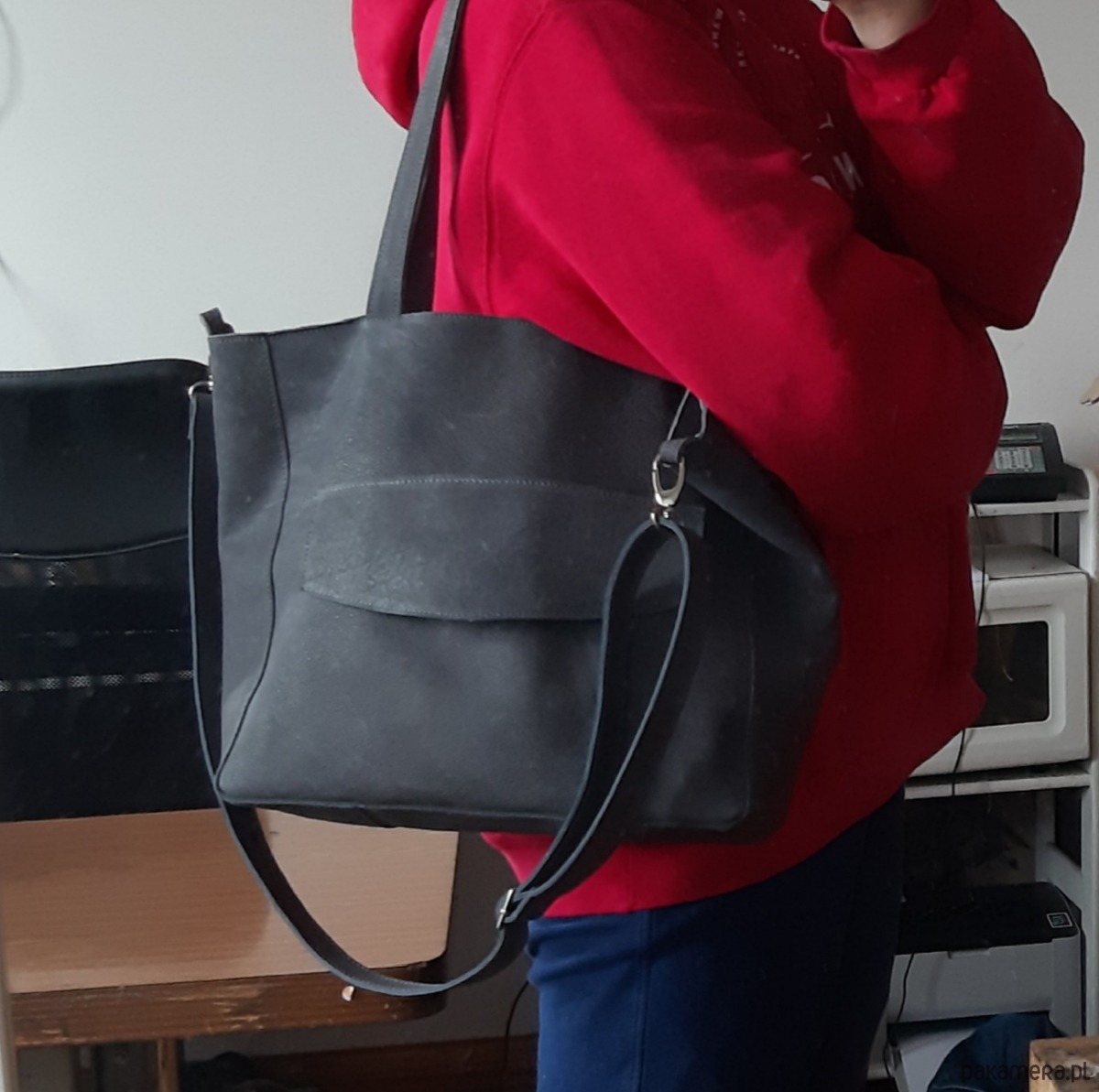 torby na ramię Grafitowa skórzana torba 4