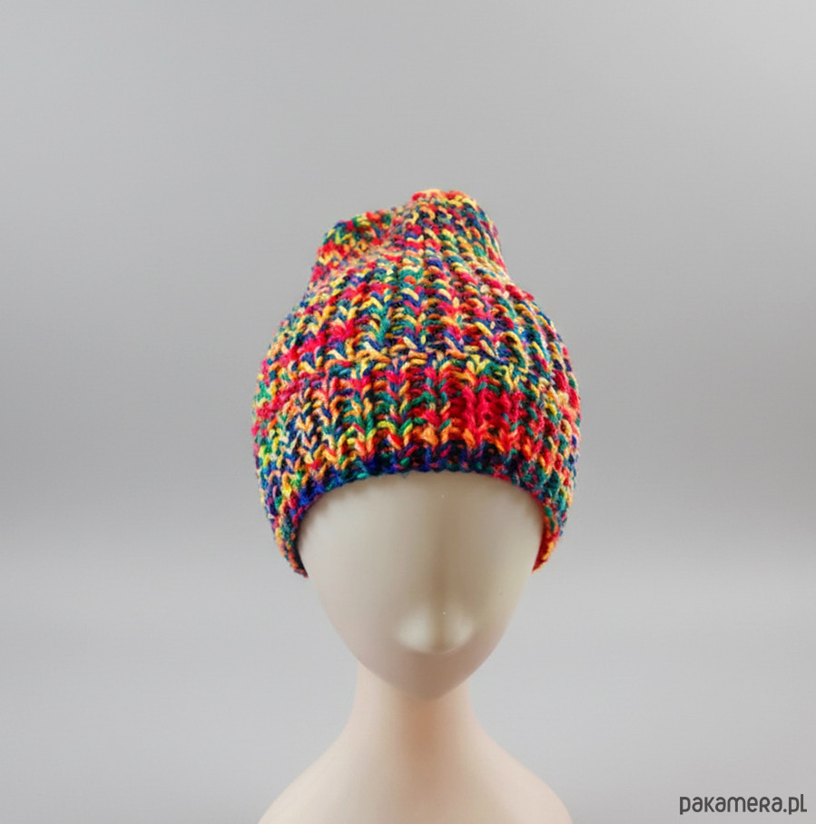 czapki damskie 6917 Czapka Dzianinowa "Rainbow Confetti" - Idealna na Jesień/Zimę 2