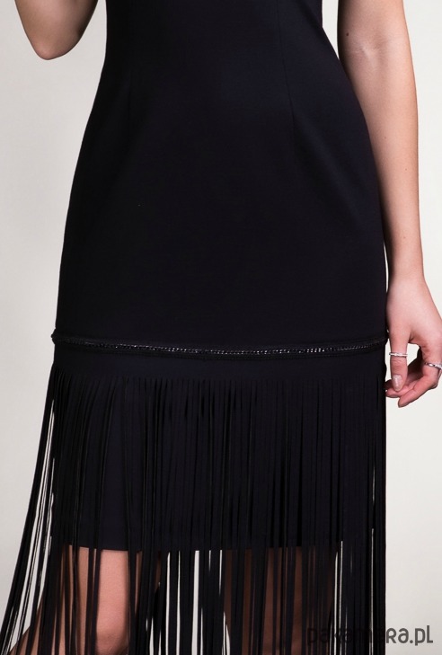 sukienki midi damskie Zjawiskowa suknia z frędzlami 3