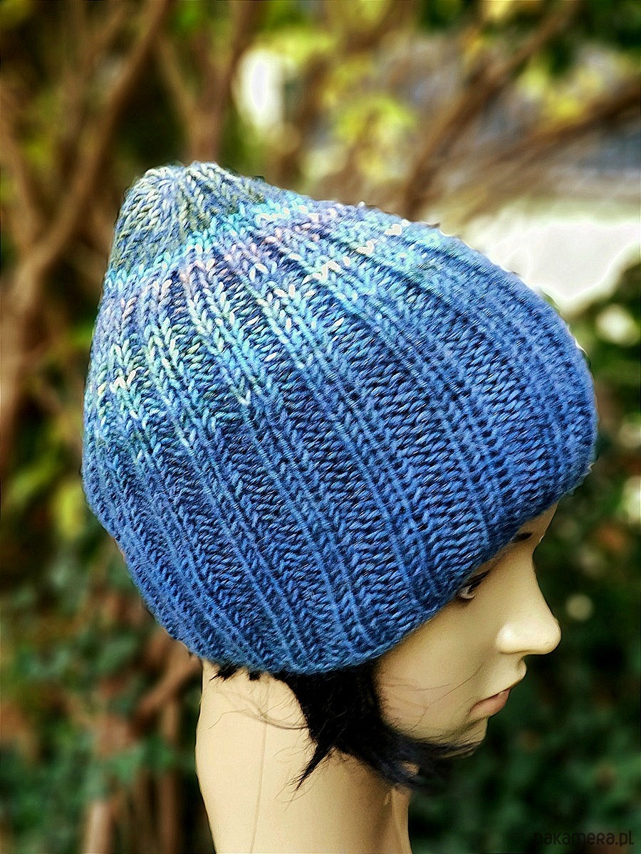 czapki damskie Ombre denim / czapka z jedwabiem 1