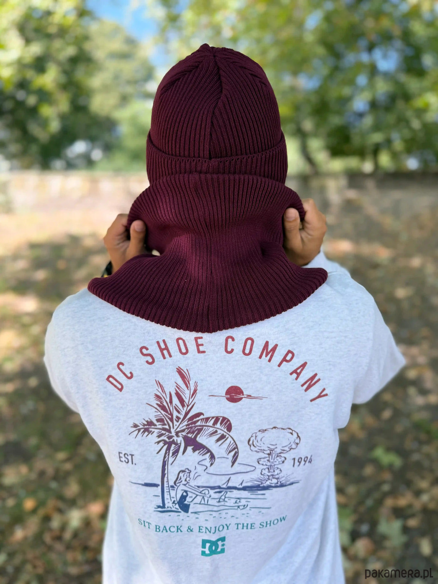 czapki i kapelusze męskie Męska czapka beanie z bawełny logo kolorowe Bordo 1