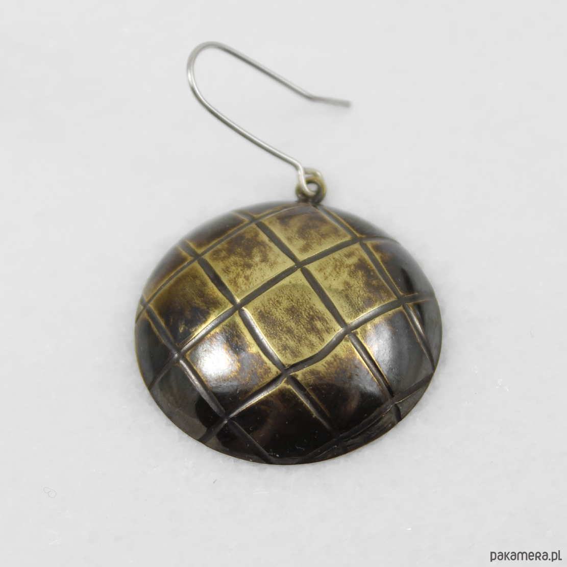 kolczyki z mosiądzu Krata - mosiężne kolczyki lub klipsy - unikat 2