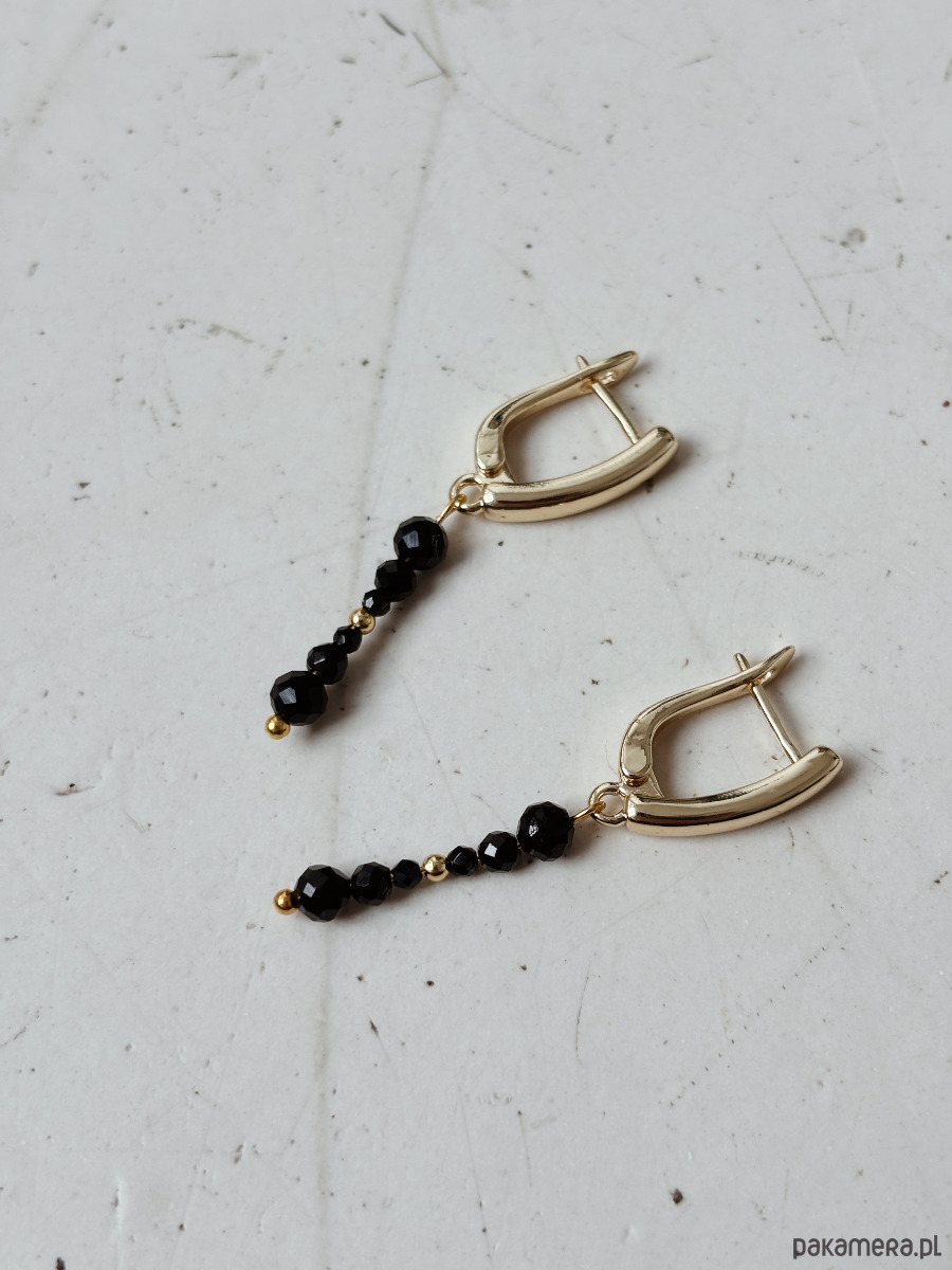 kolczyki pozłacane Kolczyki pozłacane onyks 1
