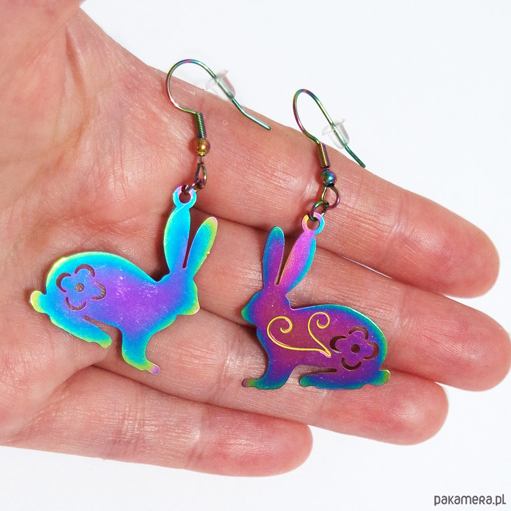 kolczyki - inne Kolekcja Starlight - kolczyki Królik - stal 2