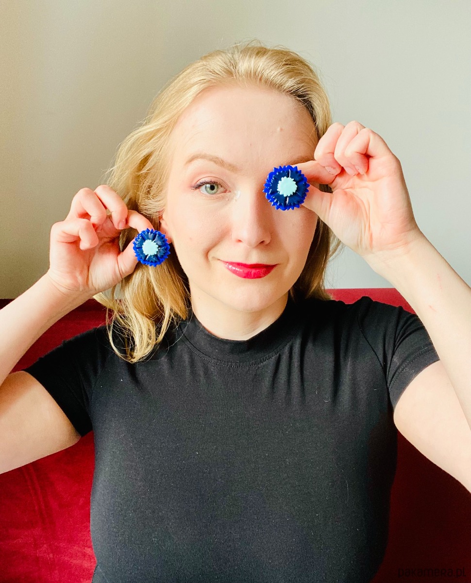 kolczyki z masy plastycznej Kolczyki KWIATY CHABRY 1