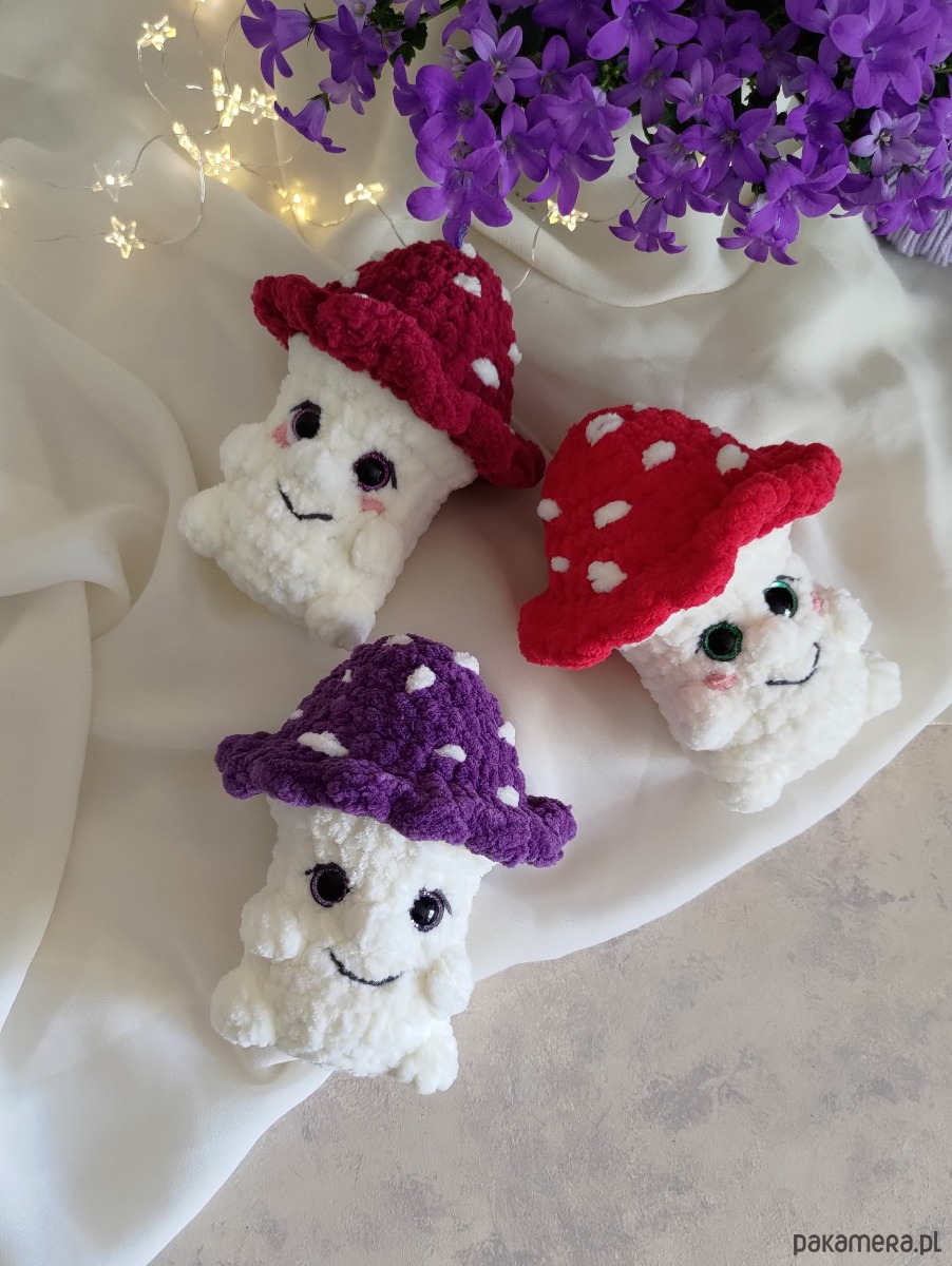 misie i maskotki Muchomorek pluszowy czerwony, Zabawka grzybek, Prezent dla dziecka 5