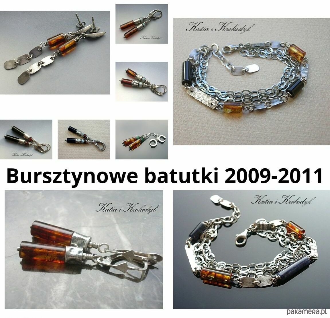 kolczyki z kamieniami Kolczyki Bursztynowe batutki vol. 11  4