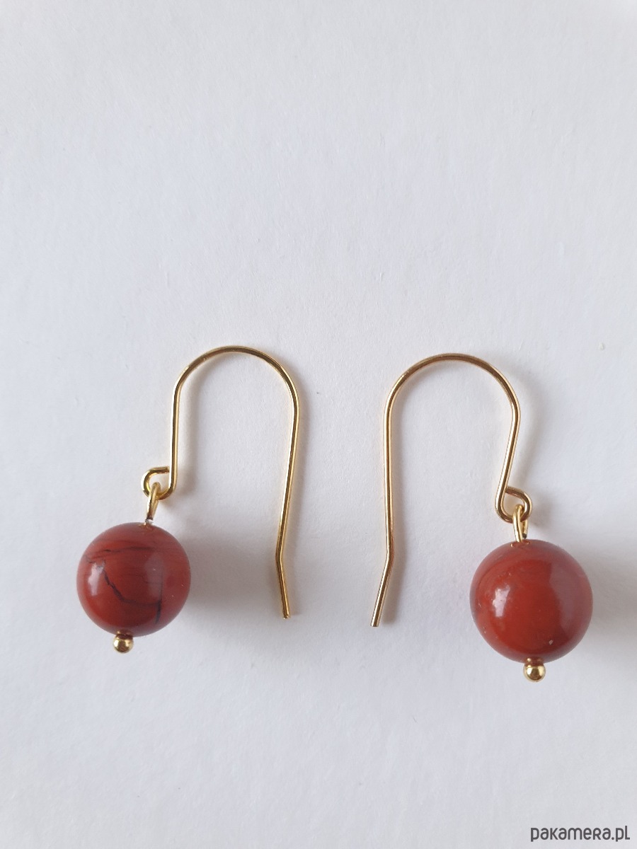 kolczyki z kamieniami Kolczyki FANABERIA  jaspis czerwony 2