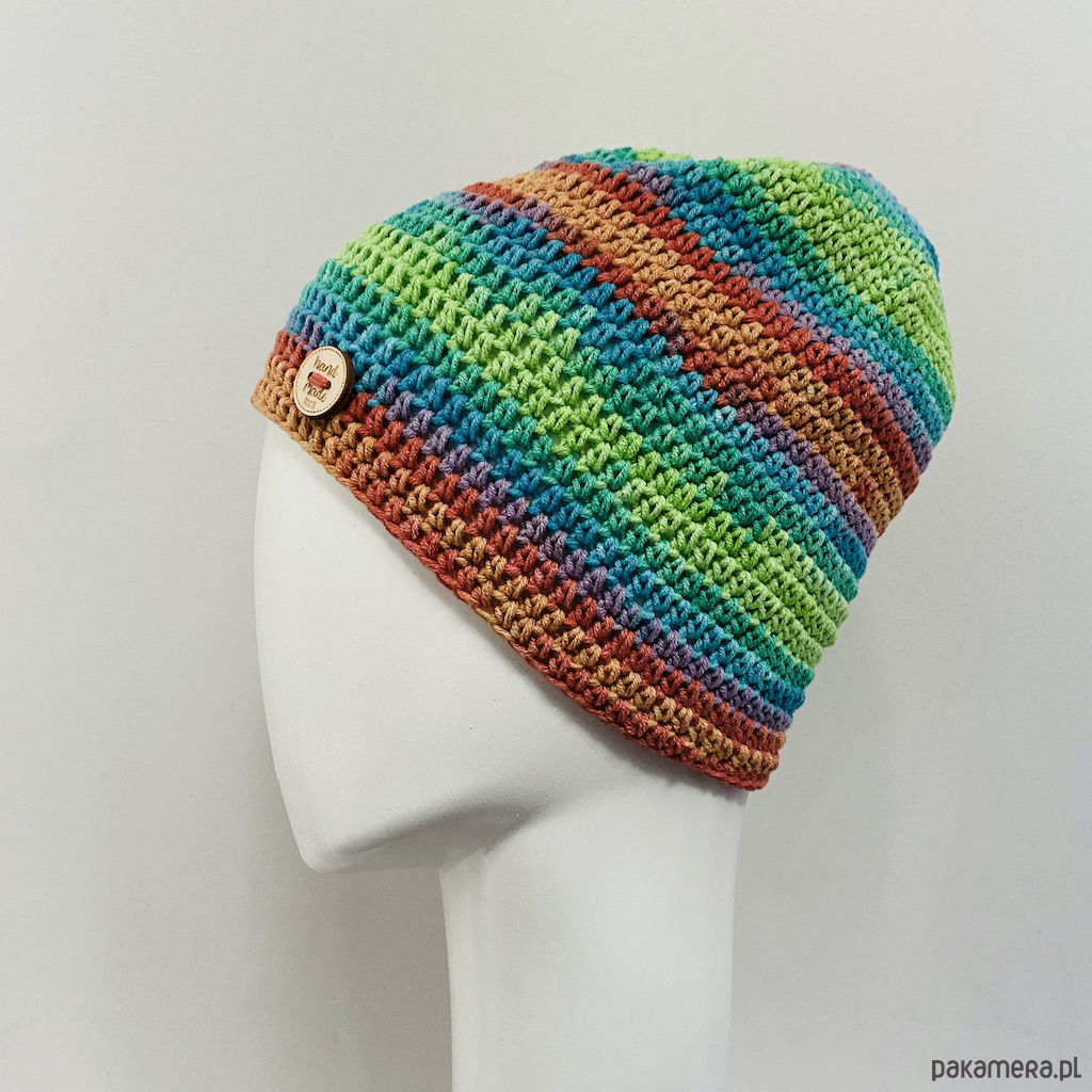 czapki damskie Kolorowa czapka całoroczna przejściowa cienka all season S/M 1