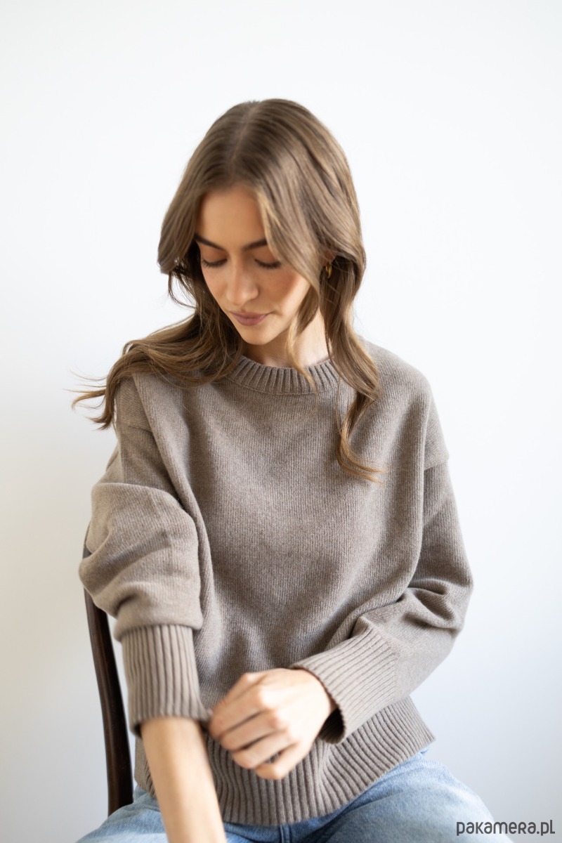 swetry damskie  Sweter Freya taupe 3