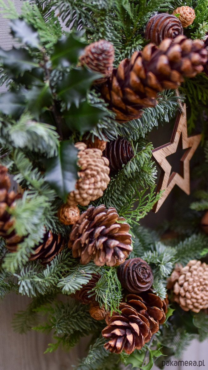 wianki bożonarodzeniowe Świąteczy wianek - Spacer po lesie 2