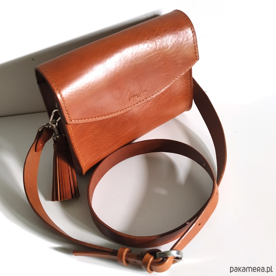 torby na ramię Miss koniak mała torebka na pasku 1